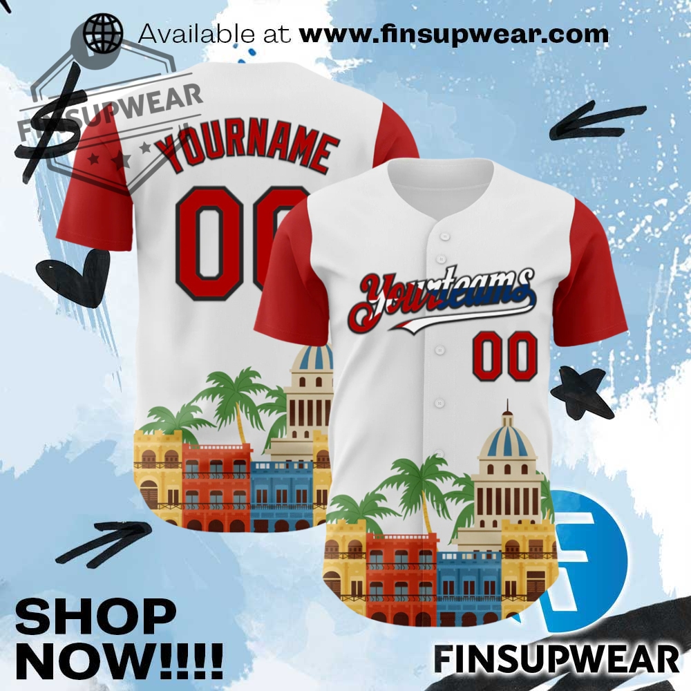 Top Trending 2025: Must-Have Basketball Jerseys and Baseball Jerseys 19 Custom White Red Blackcuban Flag 3D Cuba Havana Authentic Baseball Jersey