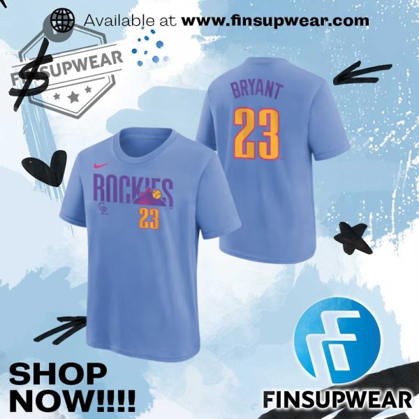 Kris Bryant Colorado Rockies Youth Light Blue City Connect Nn Player Shirt finsupwear 1