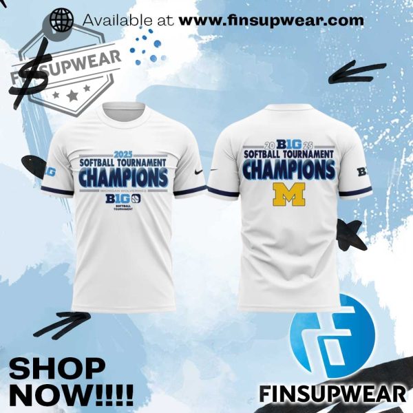 Michigan Wolverines Big Ten Softball Champions 2025 Merch Collection finsupwear 1