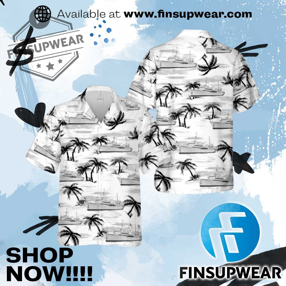 Royal Australian Navy Hmas Moresby Ii Hawaiian Shirt 1 Royal Australian Navy HMAS Moresby (II) Hawaiian Shirt