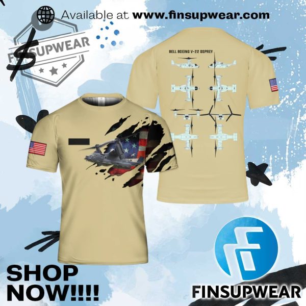 Force Bell Boeing V22 Osprey Sand Color Tshirt finsupwear 1
