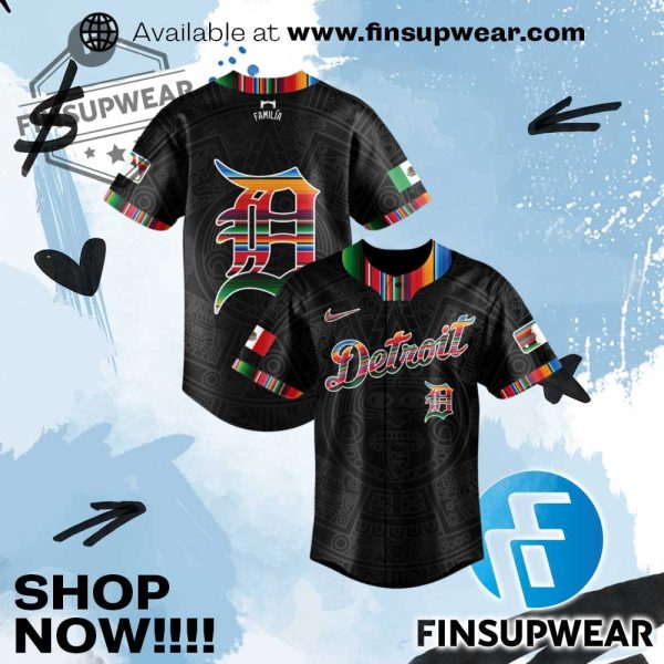 Detroit Tigers Mexican Heritage Night Limited Edition Baseball Jersey finsupwear 1