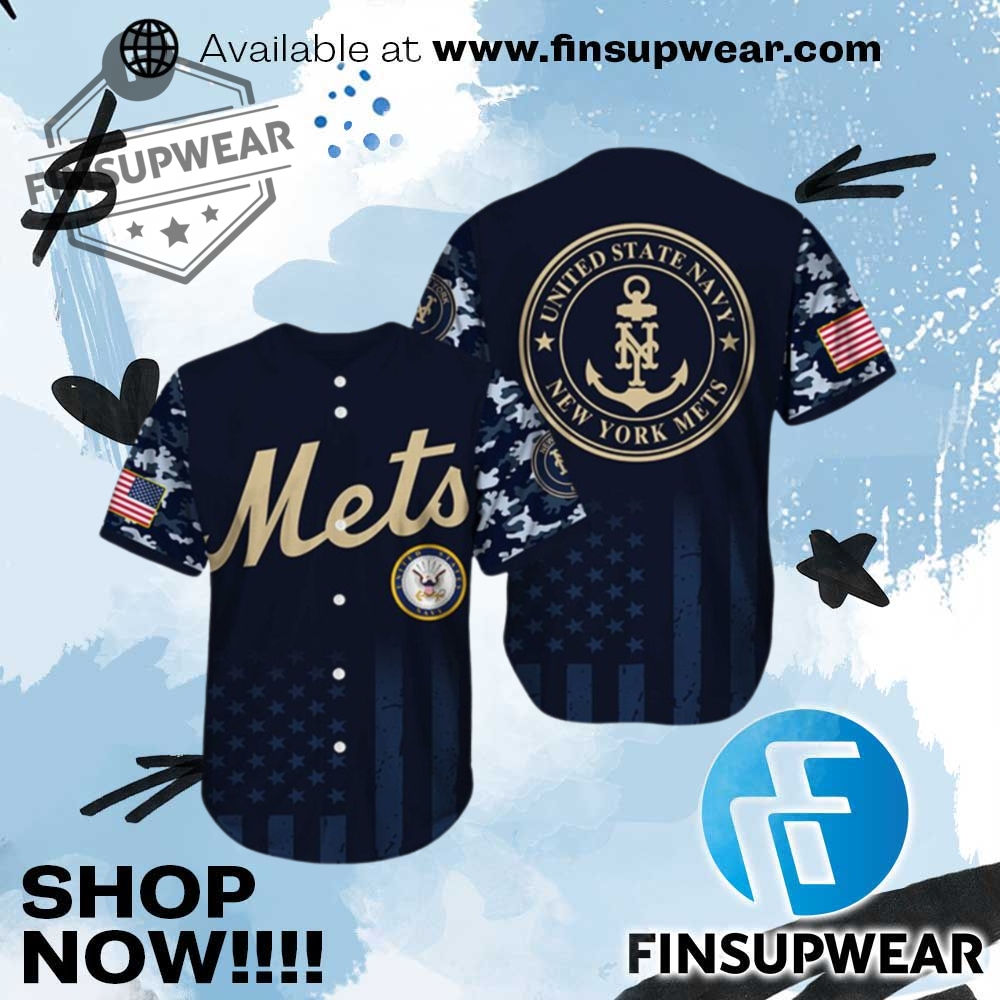 Met Us Navy Appreciation Night 2025 Baseball Jersey 1 Met US Navy Appreciation Night 2025 Baseball Jersey