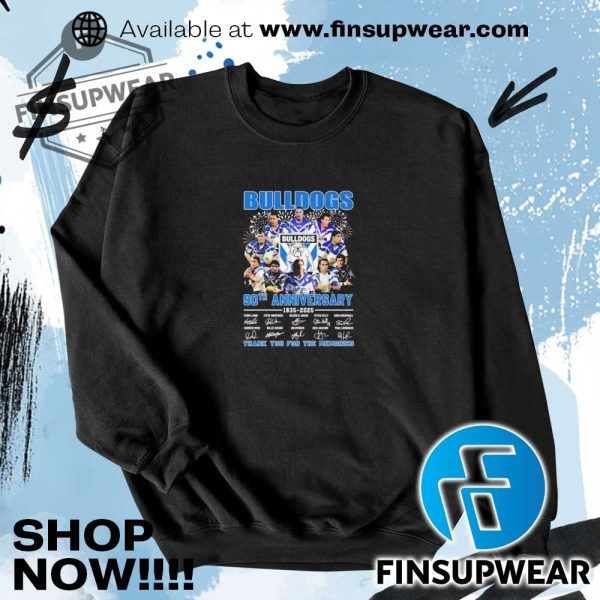 Canterburybankstown Bulldogs 90Th Anniversary 1935 2025 Signatures Shirt finsupwear 3