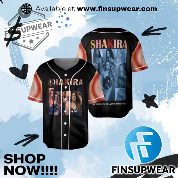 Shakira 2025 Concert Las Mujeres Ya No Lloran World Tour Jersey Baseball Jersey finsupwear 1