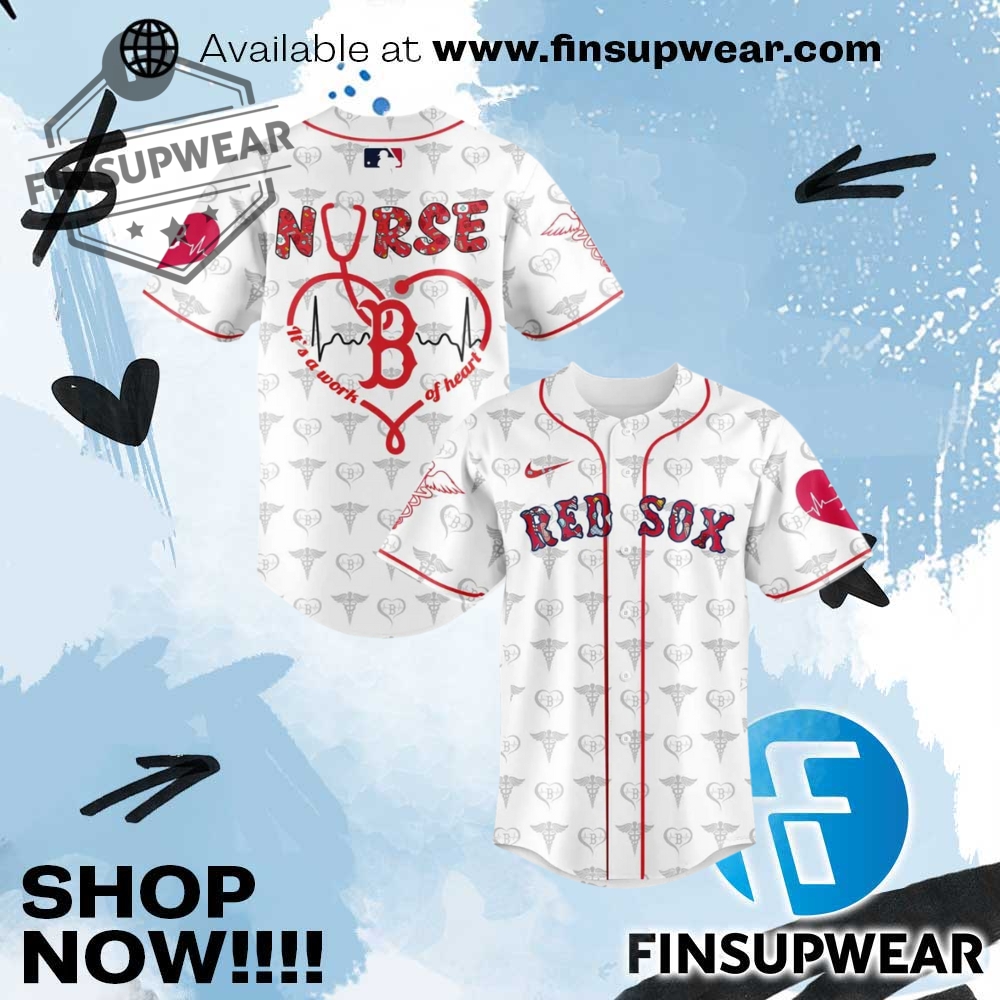 Boston Red Sox Mlb X Nurses Appreciation Baseball Jersey 1 Boston Red Sox MLB x Nurses Appreciation Baseball Jersey