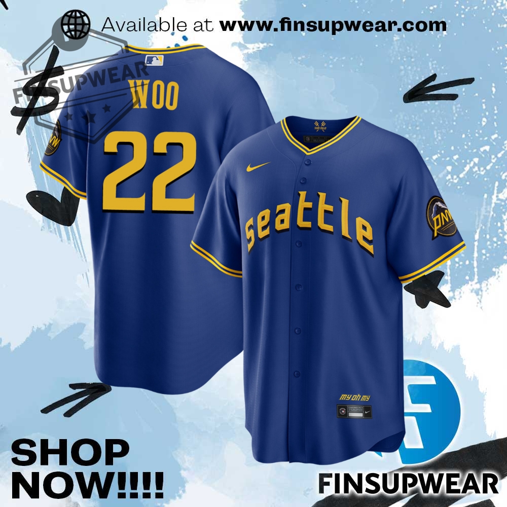 Bryan Woo Seattle Mariners City Connect Jersey By Nike 1 Bryan Woo Seattle Mariners City Connect Jersey by NIKE
