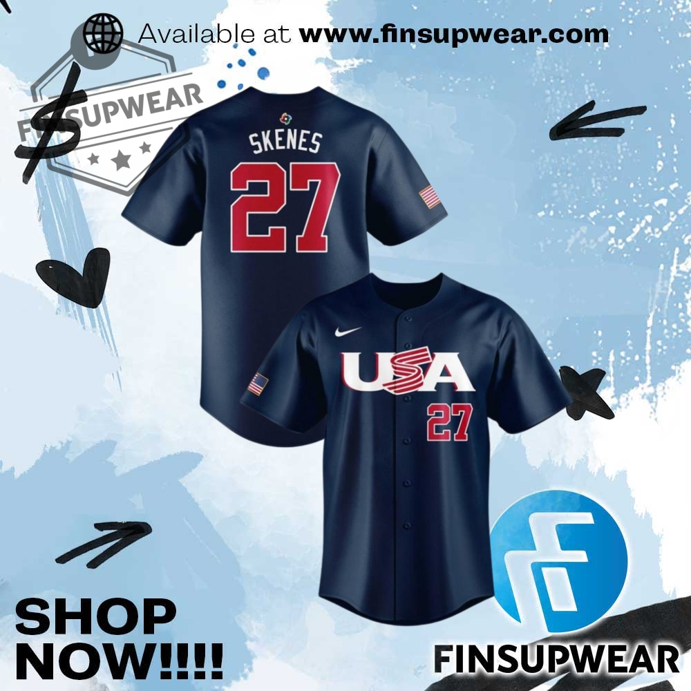 Paul Skenes Usa Team World Baseball Classic 2026 Navy Jersey 1 Paul Skenes USA Team World Baseball Classic 2026 Navy Jersey