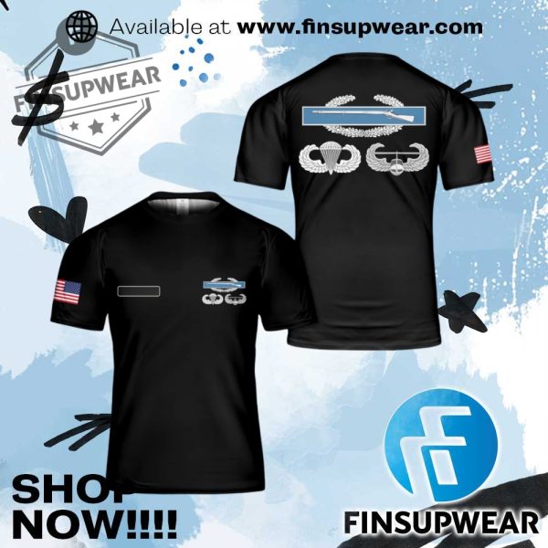 Custom Name Us Army Combat Infantry Badge Cib Airborne Air Assault Tshirt 3D finsupwear 1 2