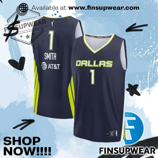 Unisex Dallas Wings Nalyssa Smith Fanatics Navy Explorer Edition Fast Break Replica Jersey finsupwear 1