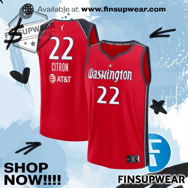 Unisex Washington Mystics Sonia Citron Fanatics Red Explorer Edition Fast Break Replica Jersey finsupwear 1