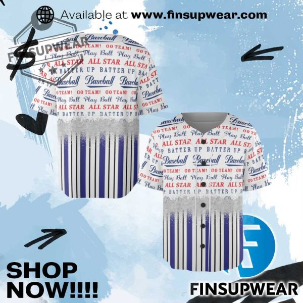 Baseball Words Baseball Jersey finsupwear 1