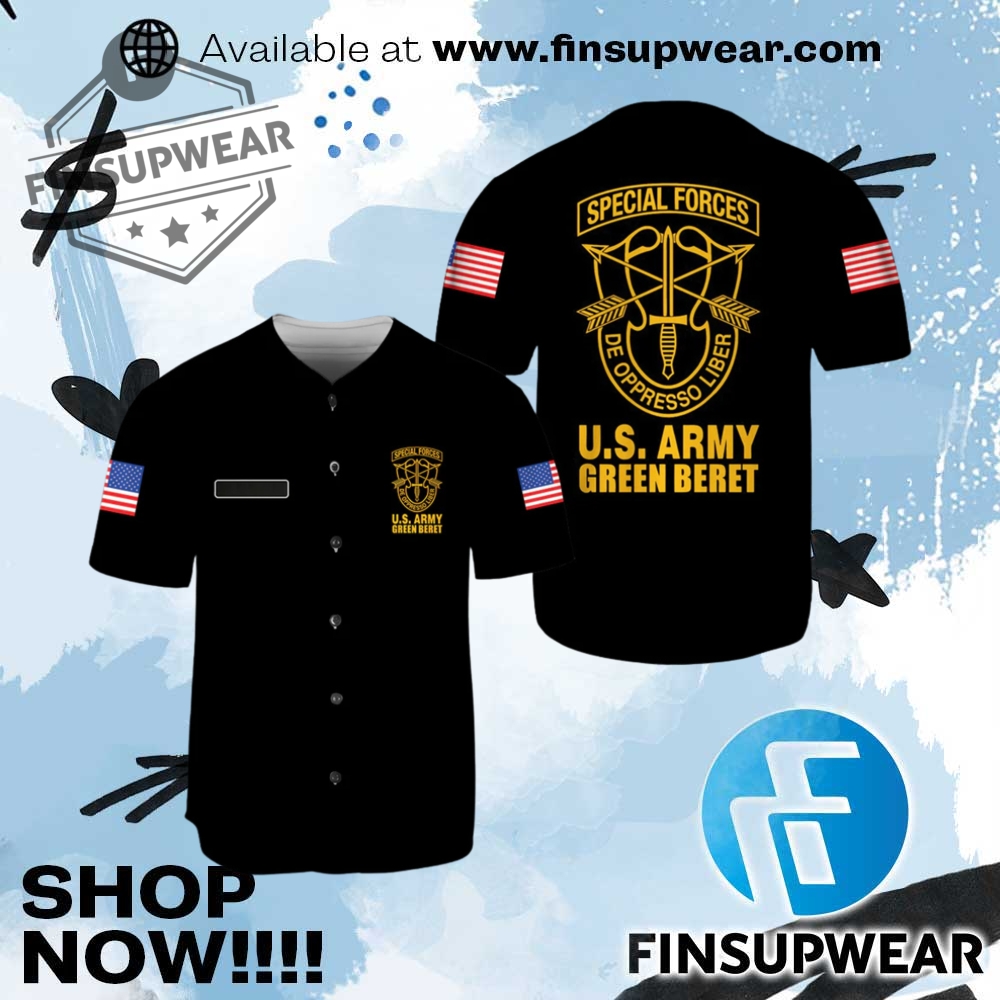 Custom Name Us Army Green Beret Special Forces Baseball Jersey 1 Custom Name US Army Green Beret Special Forces Baseball Jersey