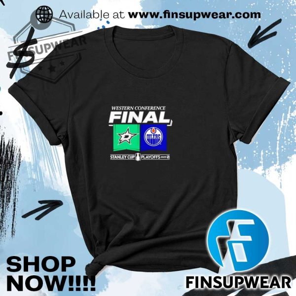 Dallas Stars Vs. Edmonton Oilers 2025 Western Conference Finals Matchup Center Ice Shirt finsupwear 1