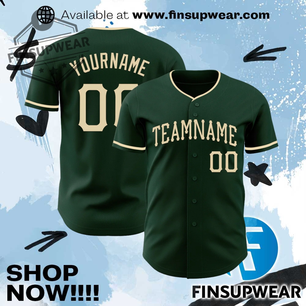 Top Trending 2025: Must-Have Hockey Jerseys, Basketball Jerseys and Baseball Jerseys 21 Custom Green Cream Authentic Baseball Jersey