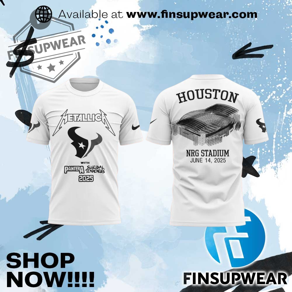 Houston Texans X Metallica Tour 2025 Limited Edition Tshirt 1 Pearl Jam Dark Matter Tour City of Oaks TShirt