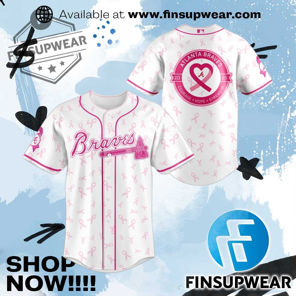 2025 Breast Cancer Awareness Day Atlanta Braves Jersey 1 2025 Breast Cancer Awareness Day Atlanta Braves Jersey
