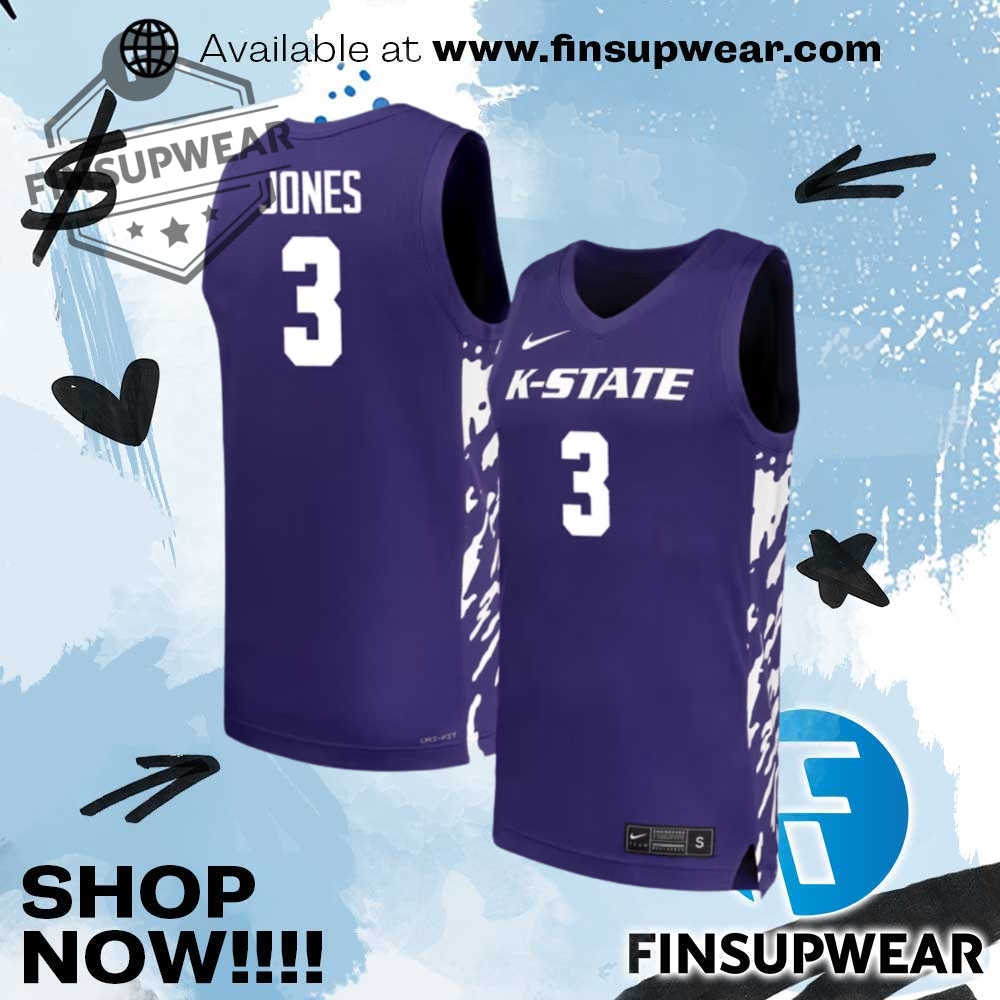 Cj Jones Mens Purple Kstate Wildcats Replica Name And Number Basketball Jersey