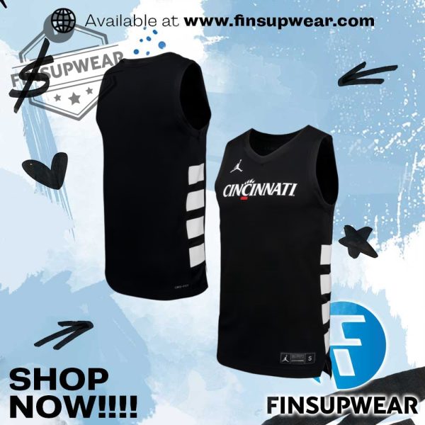 Mens Cincinnati Bearcats Black Nike Replica Blank Nil Basketball Jersey finsupwear 1