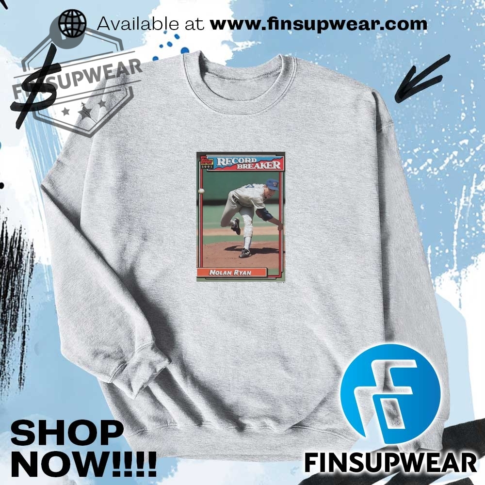 Nolan Ryan 1991 Record Breaker Shirt Sweatshirt Sweater 7 Nolan Ryan 1991 record breaker shirt Sweatshirt Sweater