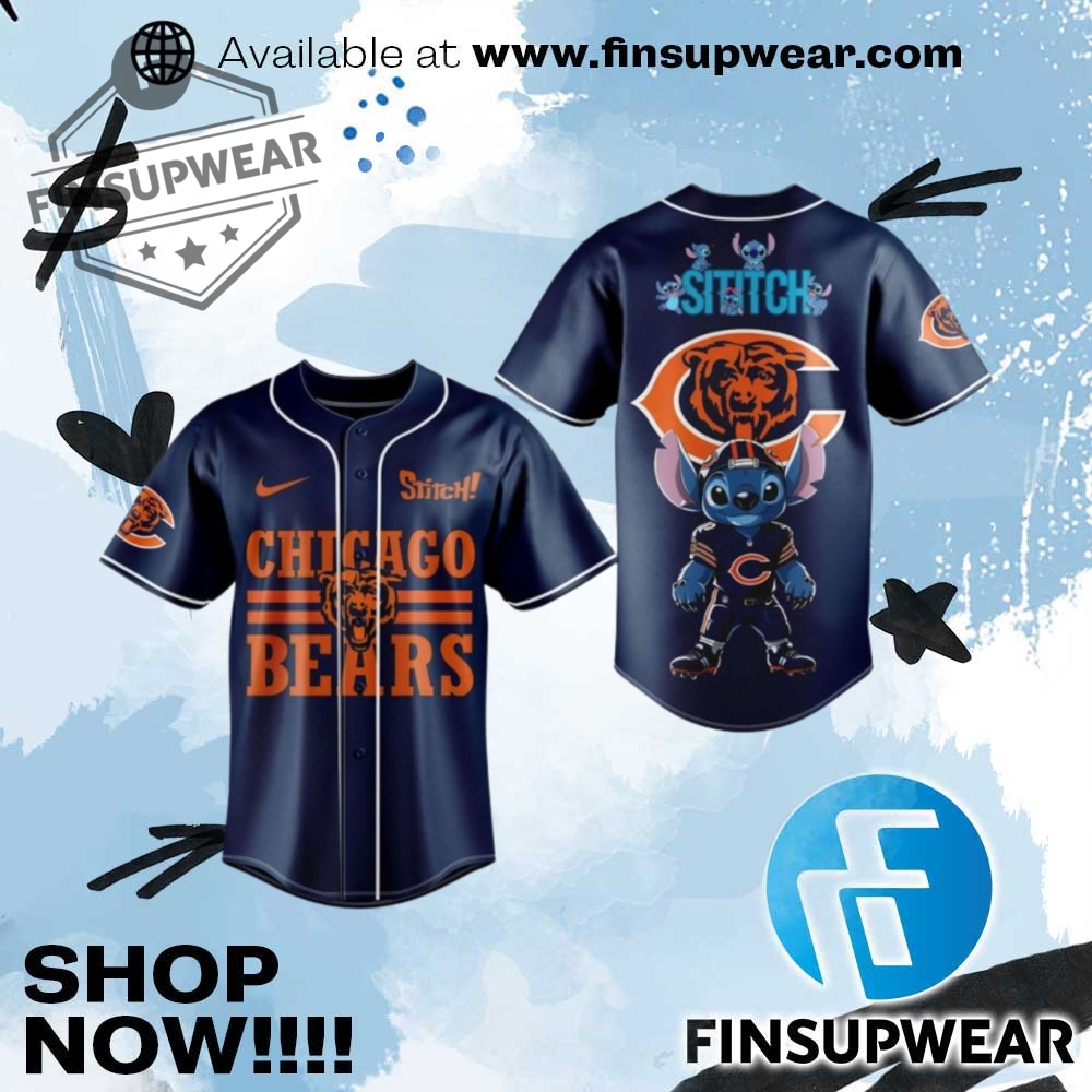 Chicago Bears Nfl X Stitch Baseball Jersey 1 Chicago Bears NFL x Stitch Baseball Jersey