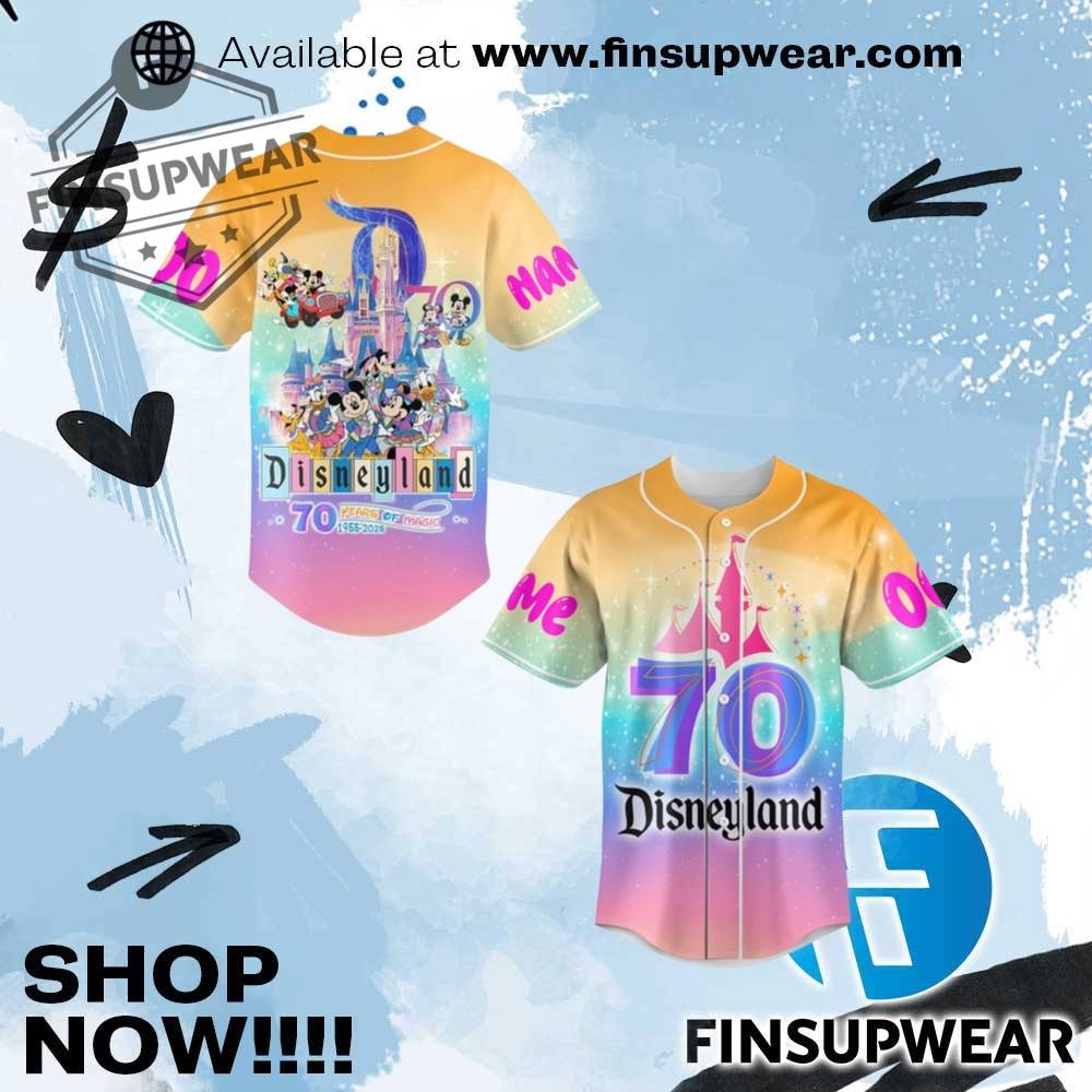 Disneyland 70 Years Of Magic 19552025 Baseball Jersey 1 Disneyland 70 Years Of Magic 1955-2025 Baseball Jersey