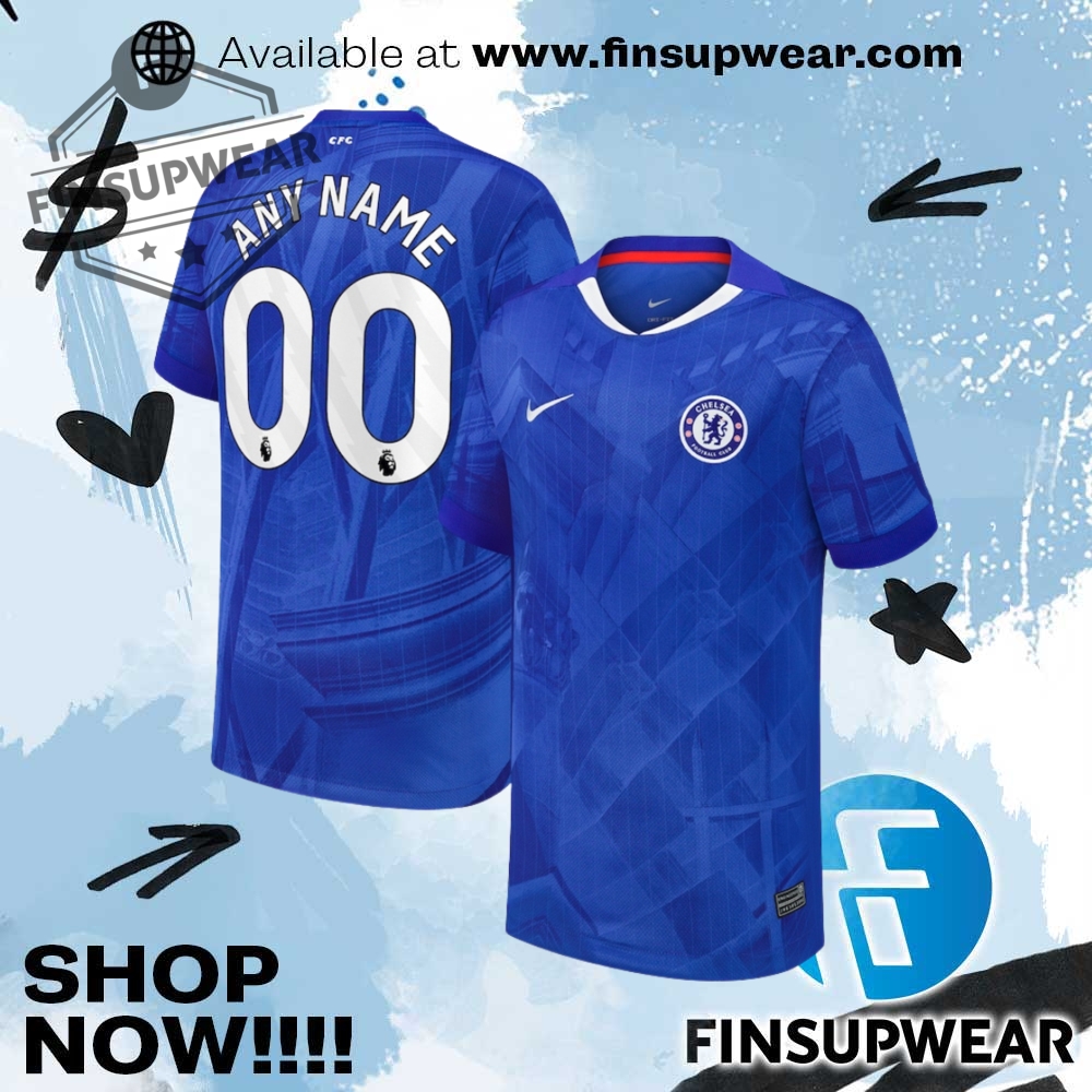 Chelsea Nike Youth 202526 Home Replica Custom Jersey 1 Chelsea Nike Youth 2025/26 Home Replica Custom Jersey