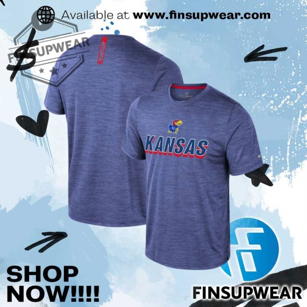 Colosseum Kansas Jayhawks Blue Dozer Short Sleeve Tshirt finsupwear 1