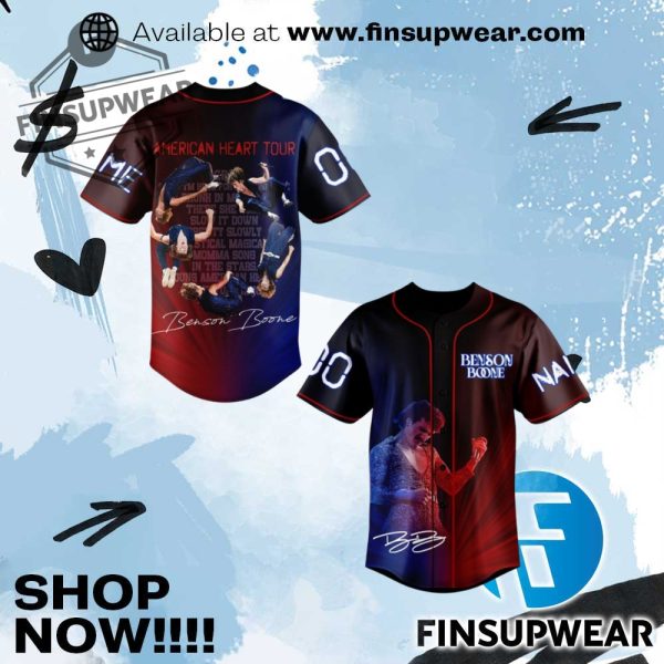 Benson Boone American Heart Tour 2025 Baseball Jersey finsupwear 1