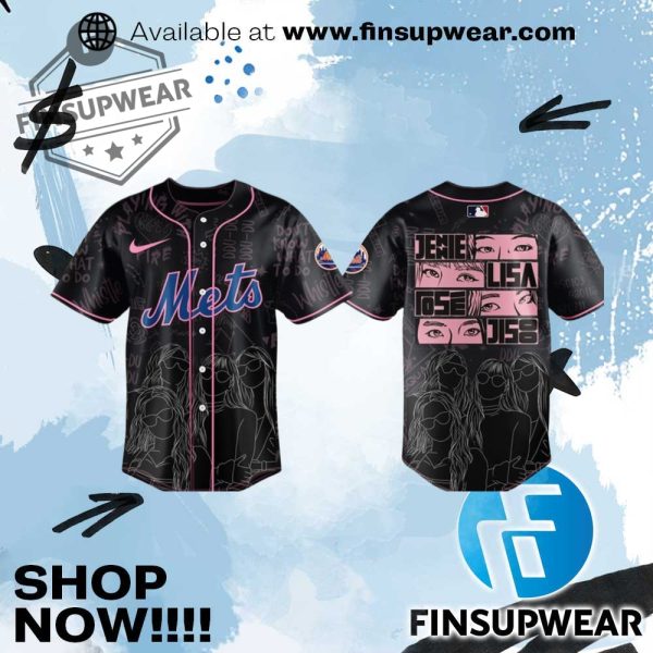 New York Mets X Blackpink World Tour 2025 Baseball Jersey finsupwear 1