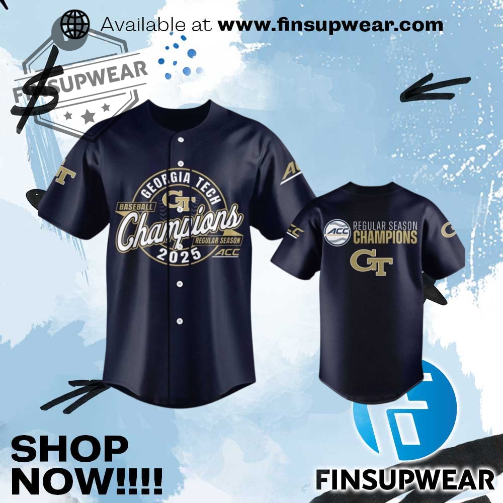Top Trending 2025: Must-Have Hockey Jerseys, Basketball Jerseys and Baseball Jerseys 17 Georgia Tech Yellow Acc Baseball Regular Season Champions Baseball Jersey 2025