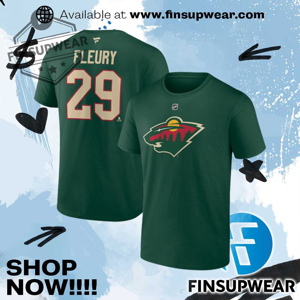Marcandre Fleury Minnesota Wild Fanatics Authentic Stack Name Number Tshirt finsupwear 1