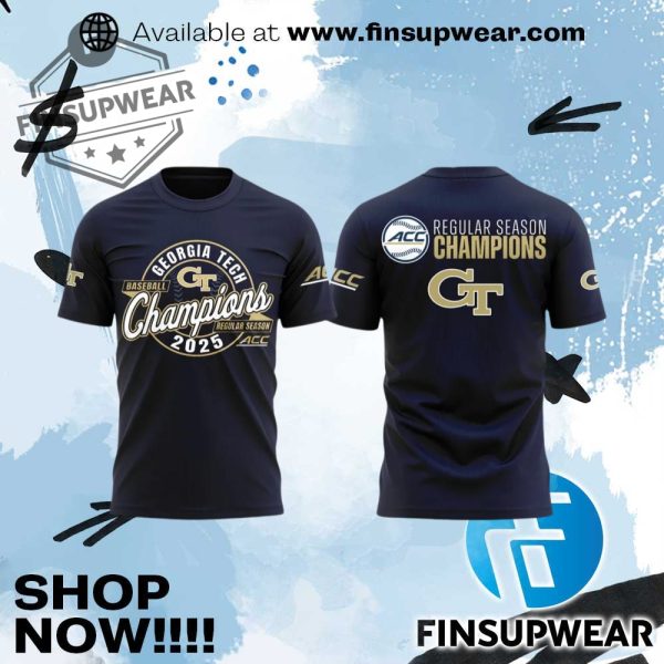 Georgia Tech 2025 Acc Baseball Regular Season Champions Merchandise finsupwear 1