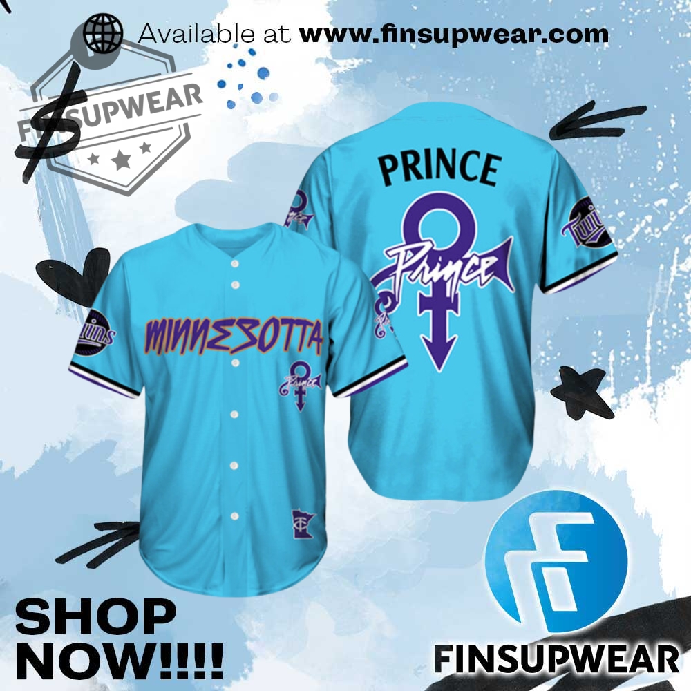 Blue Minnesot Prince Twin Baseball Jersey 1 Blue Minnesot Prince Twin Baseball Jersey