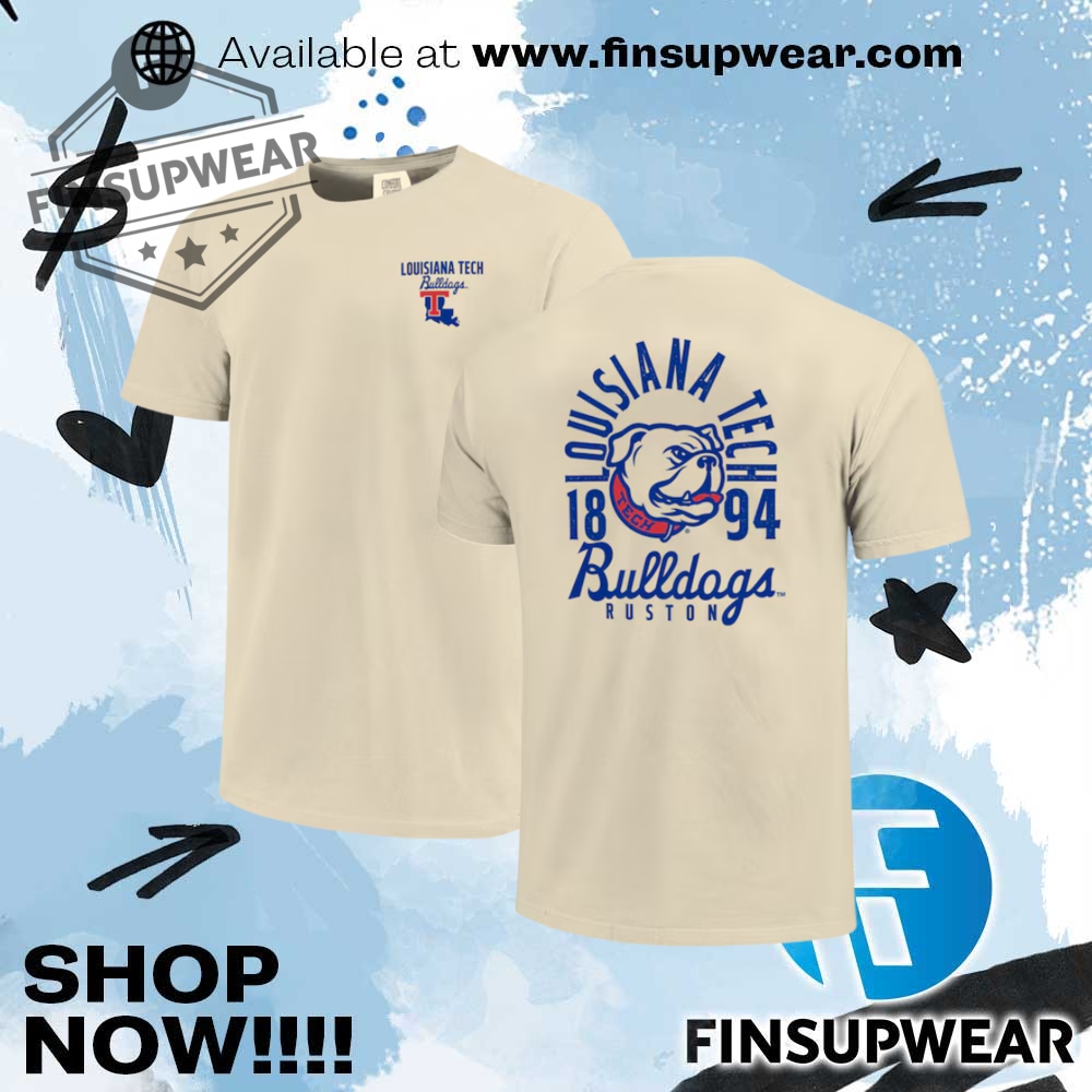 Louisiana Tech Bulldogs Comfort Colors Mascot Overlay Tshirt