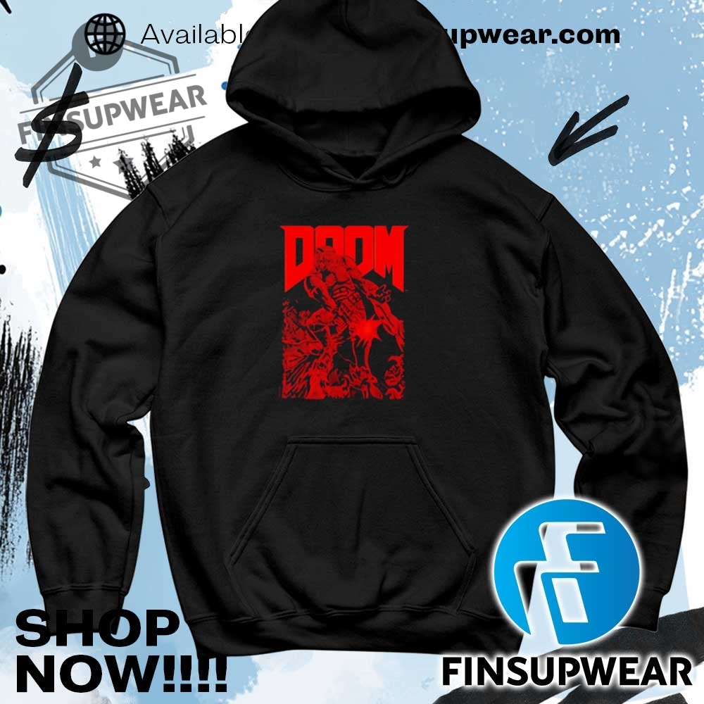 Doom Red Sketched Cover Art Retro Video Game Shirt 8 Doom Red Sketched Cover Art Retro Video Game shirt