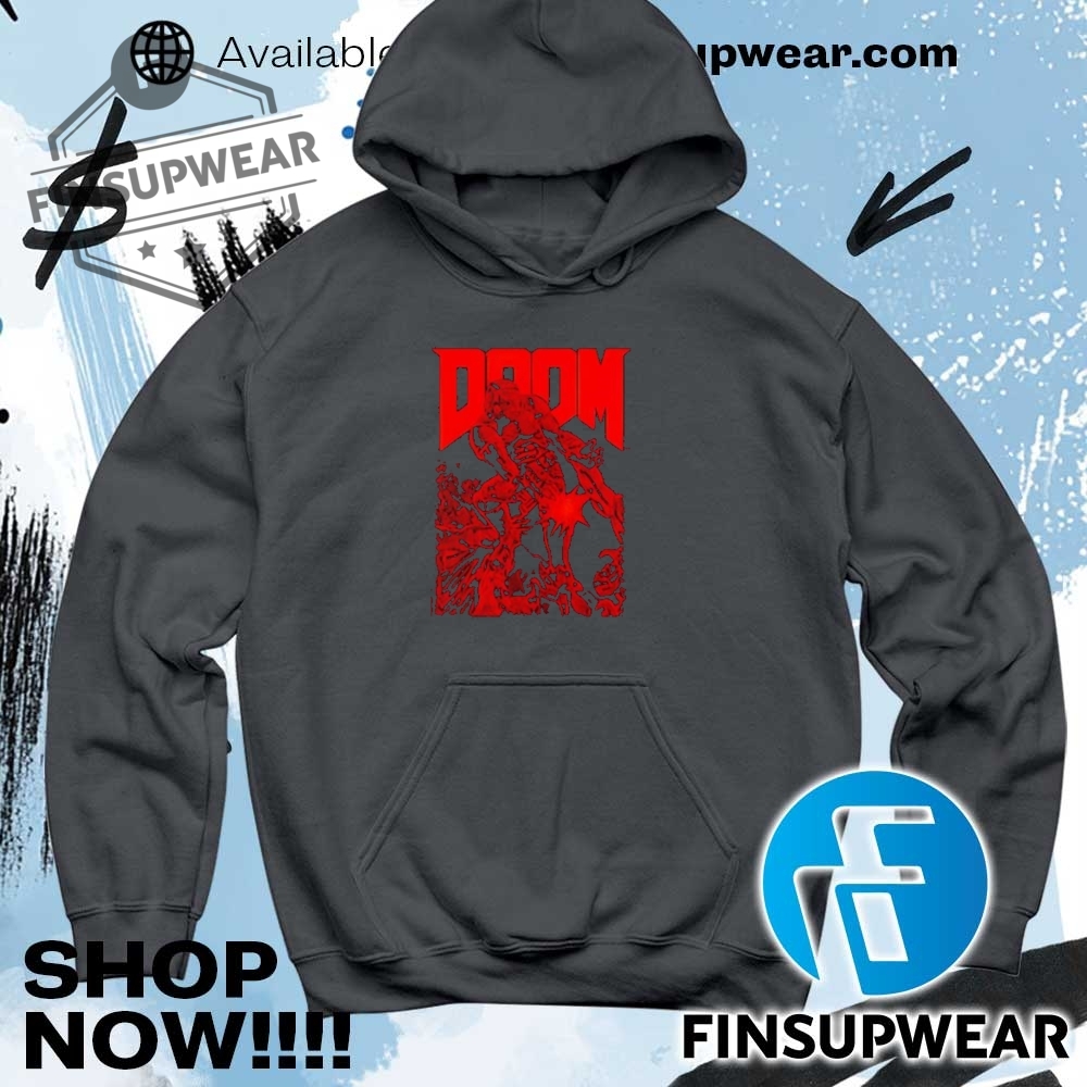 Doom Red Sketched Cover Art Retro Video Game Shirt 9 Doom Red Sketched Cover Art Retro Video Game shirt