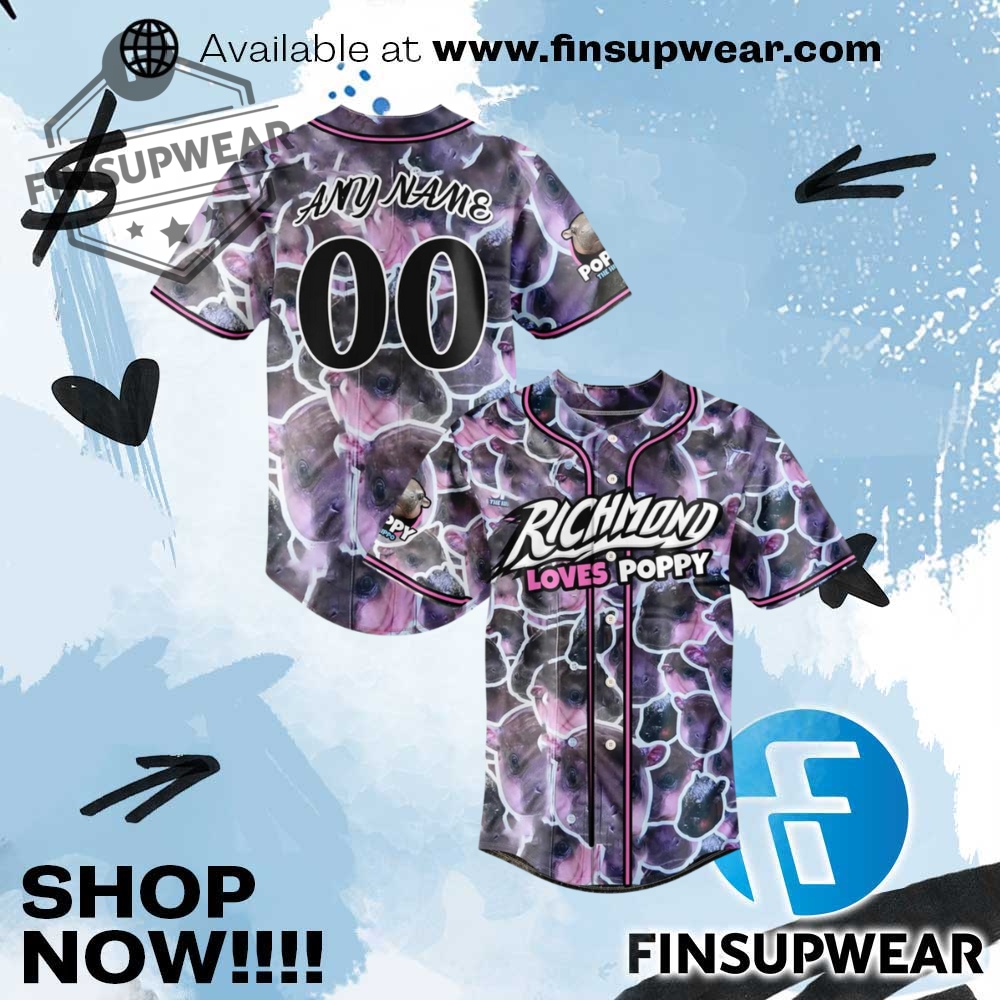Richmond Flying Squirrels X Poppy The Hippo Limited Edition Baseball Jersey