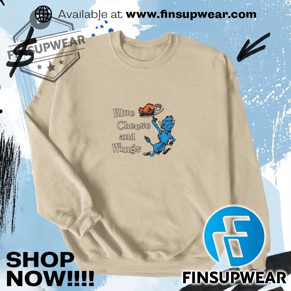 Blue Cheese And Wings Cat In The Hat Parody Shirt