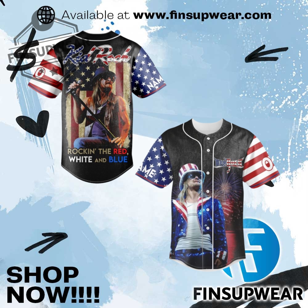 Kid Rock Happy Fourth Of July Baseball Jersey 1 Kid Rock Happy Fourth of July Baseball Jersey