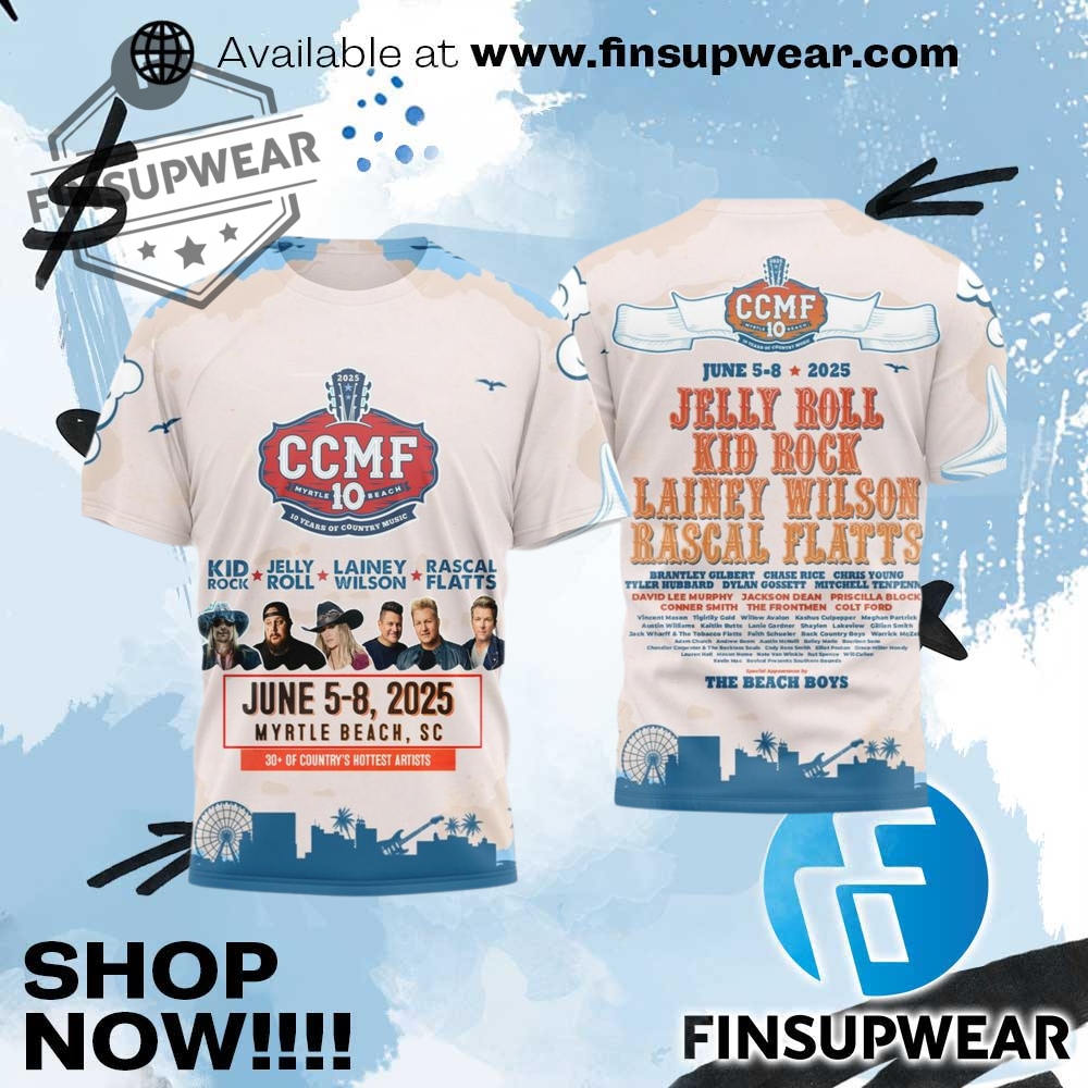 Top Trending Summer 2025: The 3D Sports T-Shirts You Need Now 4 Ccmf Myrtle Beach 10 Years Anniversary Tshirt