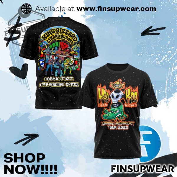 King Gizzard And The Lizard Wizard Europe Residency Tour 2025 Tshirt finsupwear 1 1