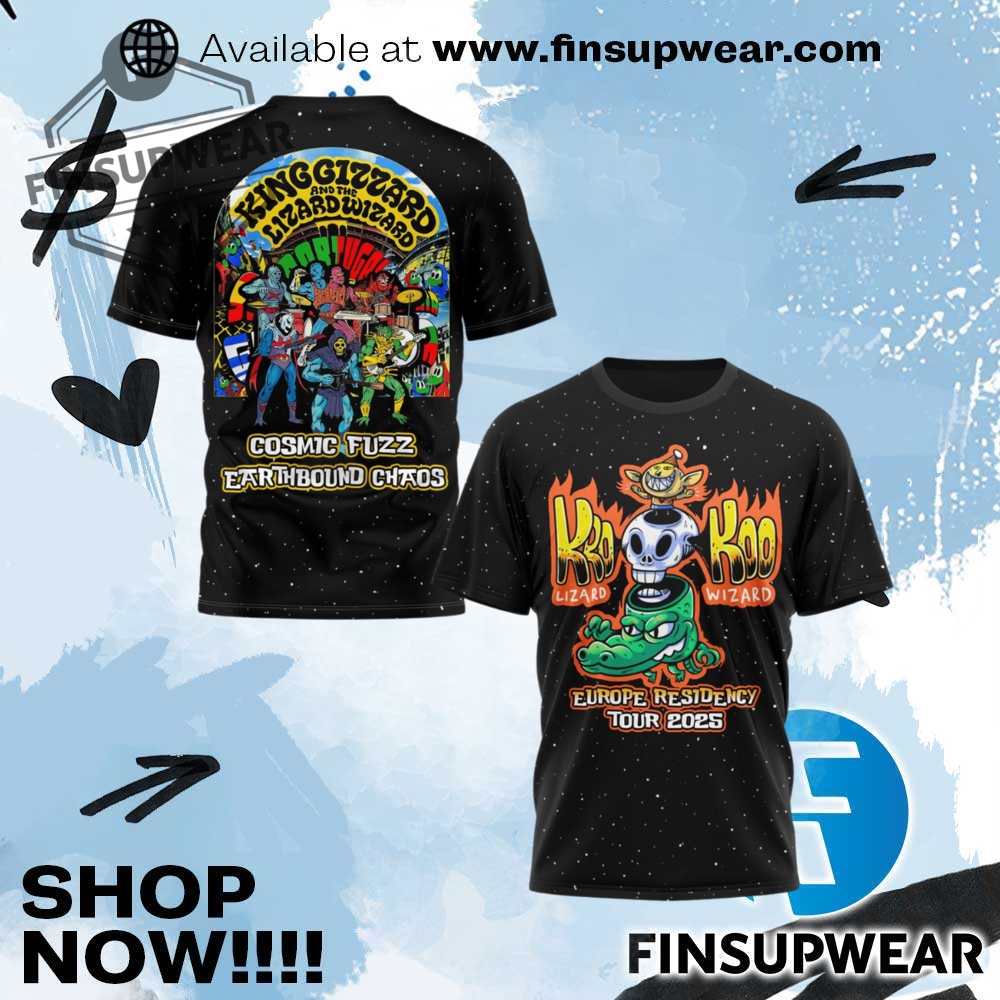 Top Trending Summer 2025: The 3D Sports T-Shirts You Need Now 6 King Gizzard And The Lizard Wizard Europe Residency Tour 2025 Tshirt