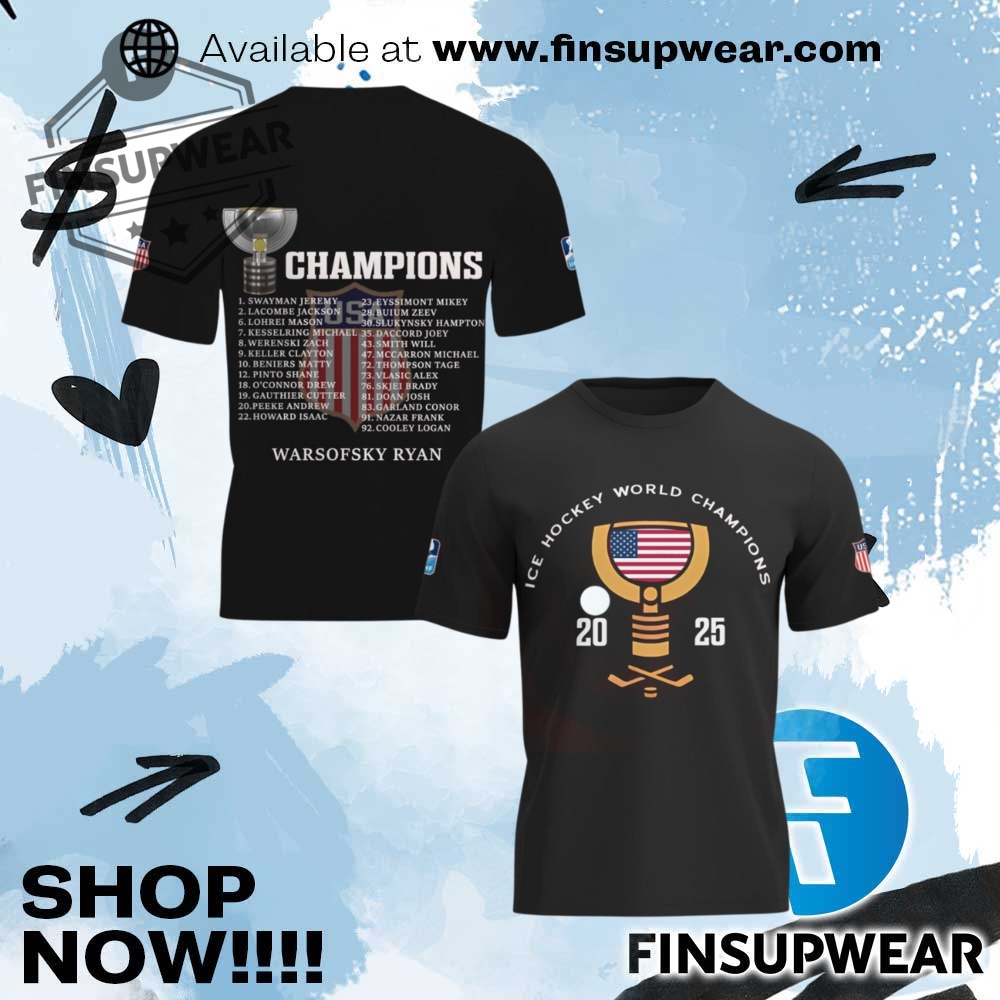 Top Trending Summer 2025: The 3D Sports T-Shirts You Need Now 12 Usa Hockey Ice Hockey World Champions 2025 Hoodie Tshirt