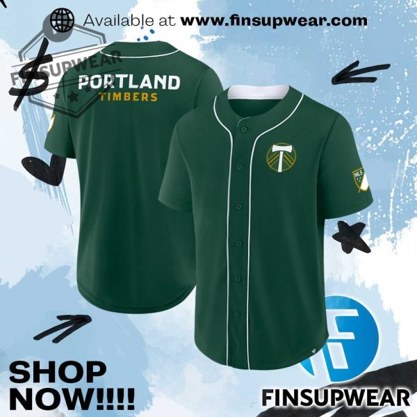 Mens Fanatics Green Portland Timbers Injury Time Baseball Jersey finsupwear 1