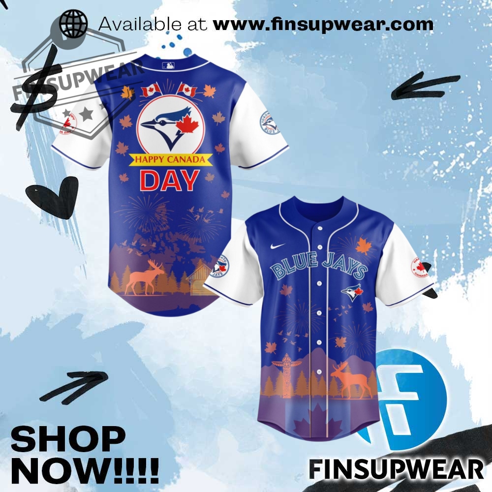 Toronto Blue Jays Happy Canada Day 2025 Baseball Jersey 1 Toronto Blue Jays Happy Canada Day 2025 Baseball Jersey