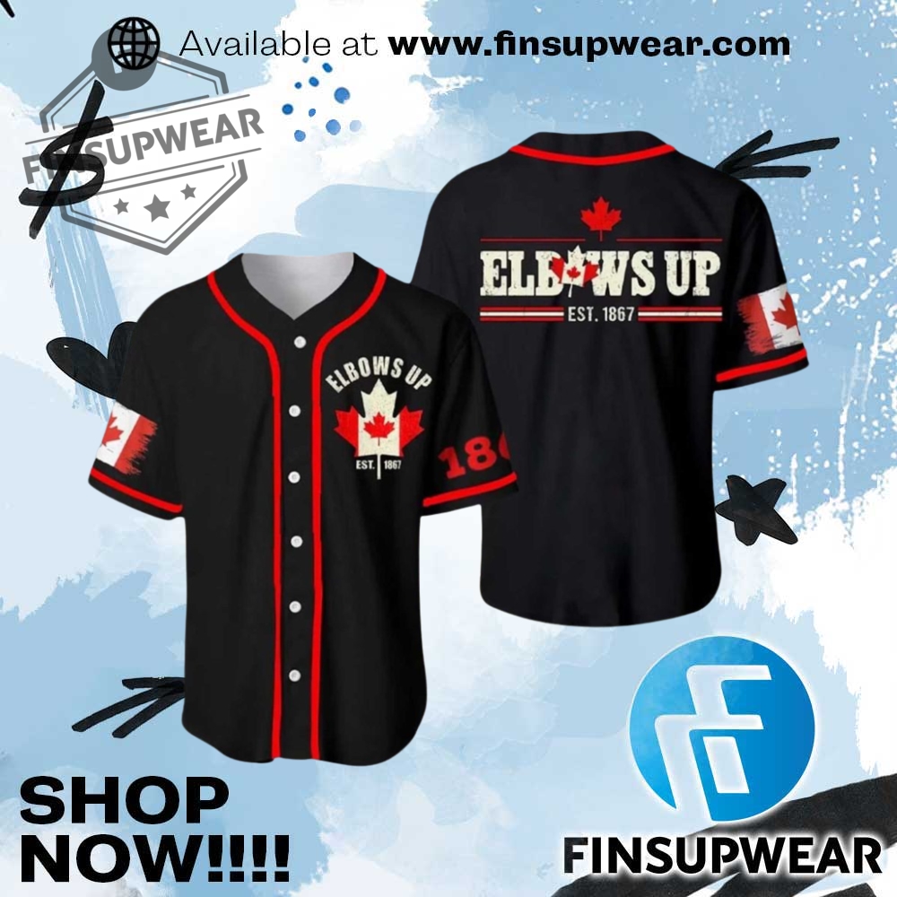 Canada Elbows Up Est 1867 Baseball Jersey 1 Canada Elbows Up Est 1867 Baseball Jersey
