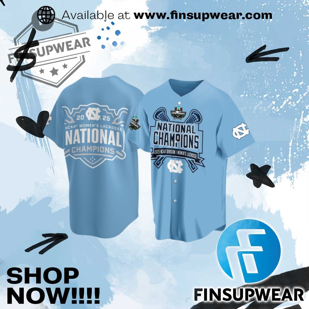 North Carolina Tar Heels 2025 Ncaa Womens Lacrosse National Champions Baseball Jersey 1 North Carolina Tar Heels 2025 NCAA Women’s Lacrosse National Champions Baseball Jersey