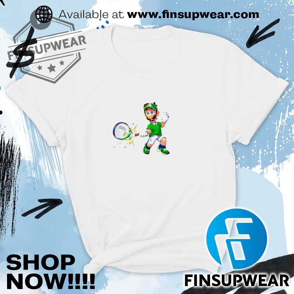 Luigi Mario Playing Tennis Shirt Sweater Crewneck 9 Luigi Mario playing tennis shirt Sweater Crewneck