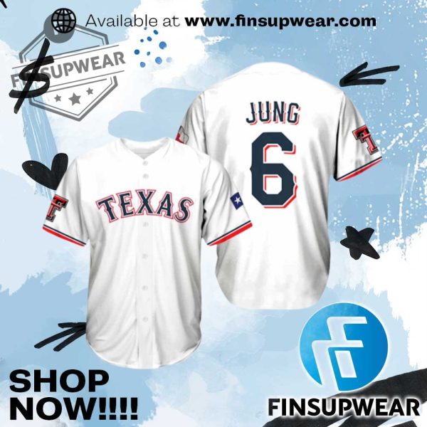 2025 Rangers Jung Texas Tech Night Jersey Giveaway finsupwear 1